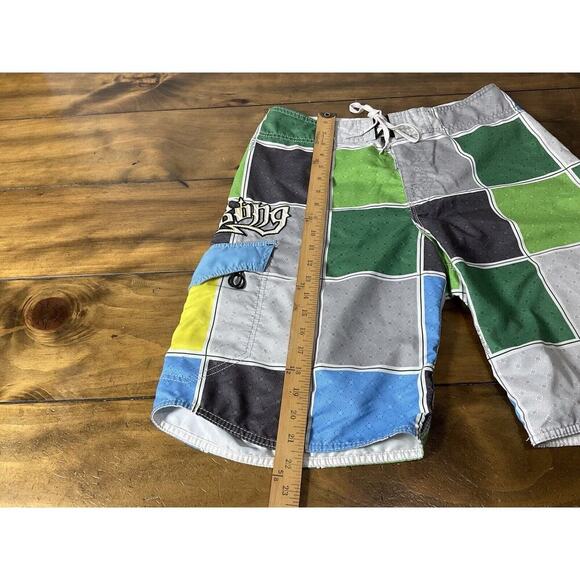 Billabong Board Shorts Mens Size 33 Green Multicolored Swim Trunks - Picture 6 of 11